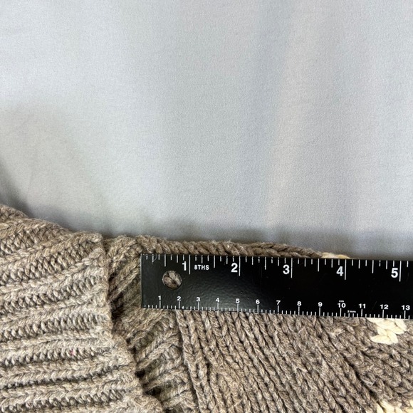 Y2K American Eagle Knit Cardigan Sweater Shawl Collar Toggle Button Tan Cream SP - Picture 16 of 16